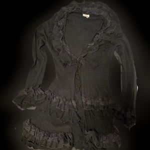 Women's L black cardigan duster from Monroe & Main